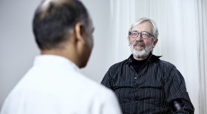 patiënt in gesprek met arts LUMC